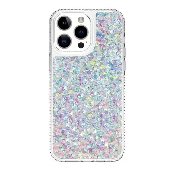 onn. Phone Case for iPhone 14 Pro Max Iridescent Glitter Fleck - Picture 1 of 4